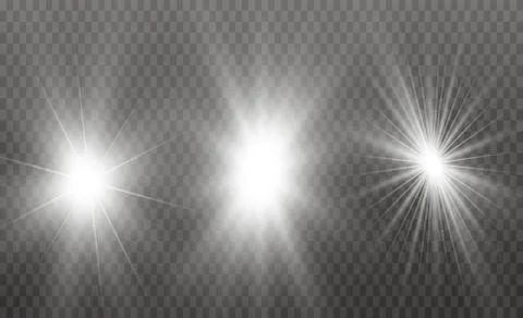 Glow light effect. Star burst with sparkles. Vector illustration. Stock Illustration