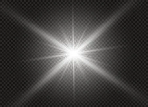 Glow light effect. Star burst with sparkles. Vector illustration. Stock Illustration