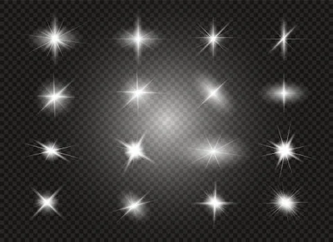 Glow light effect. Star burst with sparkles. Vector illustration. Stock Illustration
