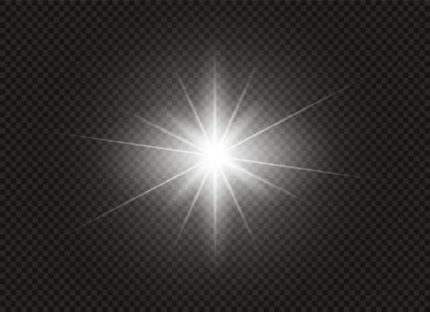 Glow light effect. Star burst with sparkles. Vector illustration. Stock Illustration