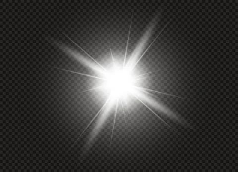 Glow light effect. Star burst with sparkles. Vector illustration. Stock Illustration