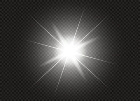 Glow light effect. Star burst with sparkles. Vector illustration. Stock Illustration