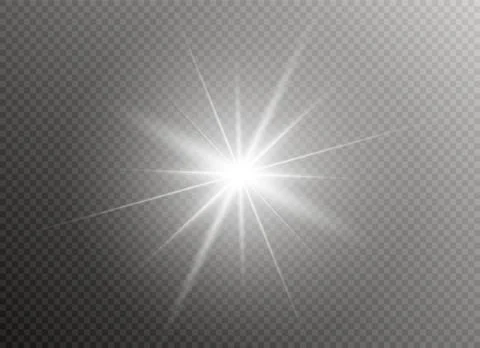 Glow light effect. Star burst with sparkles. Vector illustration. Illustrazione stock