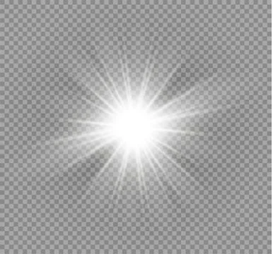 Glow light effect. Star burst with sparkles. Vector illustration. Stock Illustration
