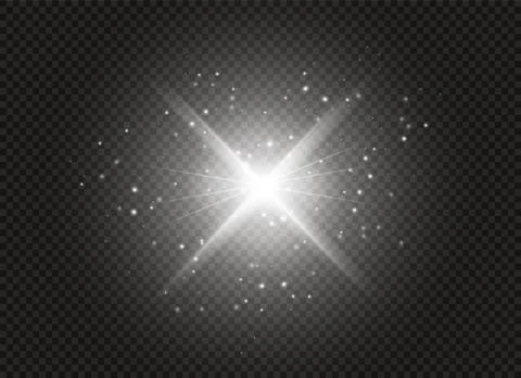 Glow light effect. Star burst with sparkles. Vector illustration. Illustrazione stock
