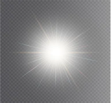 Glow light effect. Star burst with sparkles. Vector illustration. Stock Illustration
