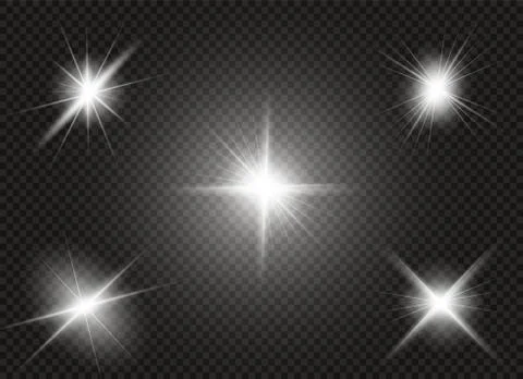 Glow light effect. Star burst with sparkles. Vector illustration. Stock Illustration