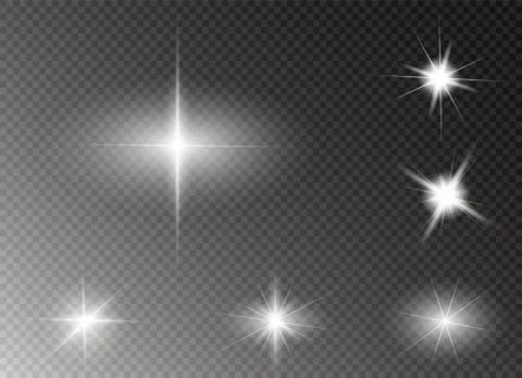 Glow light effect. Star burst with sparkles. Vector illustration. Stock Illustration