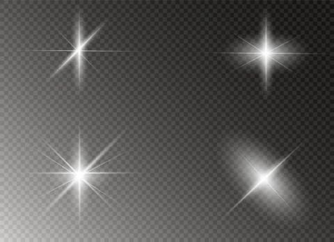 Glow light effect. Star burst with sparkles. Vector illustration. Stock Illustration
