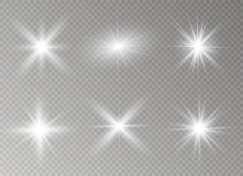 Glow light effect. Star burst with sparkles. Vector illustration. Stock Illustration