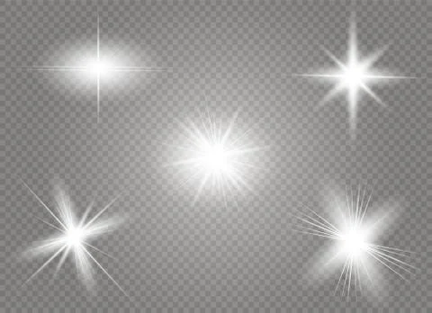 Glow light effect. Star burst with sparkles. Vector illustration. Illustrazione stock