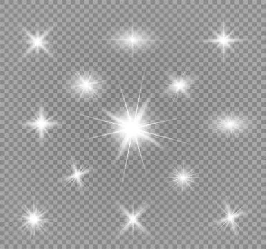Glow light effect. Star burst with sparkles. Vector illustration. Stock Illustration