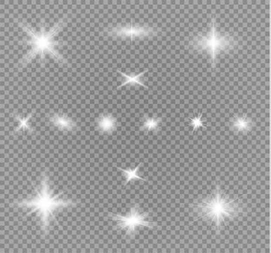 Glow light effect. Star burst with sparkles. Vector illustration. Stock Illustration