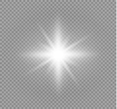 Glow light effect. Star burst with sparkles. Vector illustration. イラスト素材