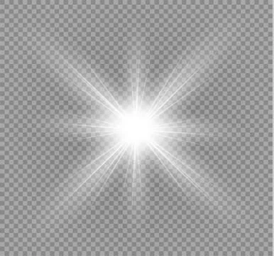 Glow light effect. Star burst with sparkles. Vector illustration. Illustrazione stock