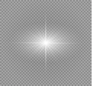 Glow light effect. Star burst with sparkles. Vector illustration. Stock Illustration