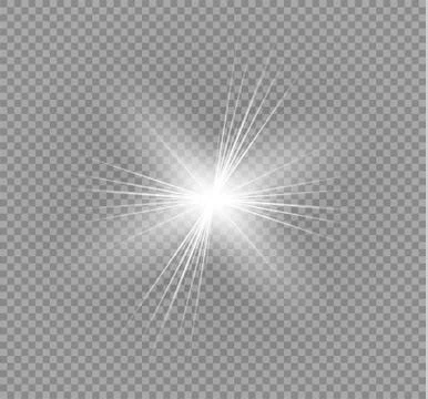 Glow light effect. Star burst with sparkles. Vector illustration. Stock Illustration