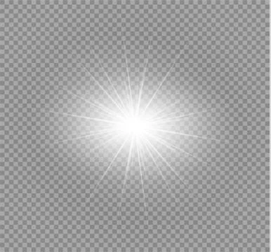 Glow light effect. Star burst with sparkles. Vector illustration. Stock Illustration