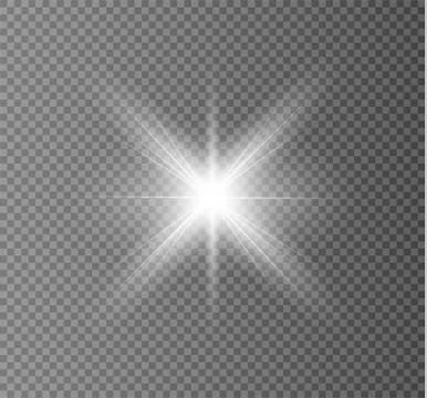 Glow light effect. Star burst with sparkles. Vector illustration. Stock Illustration