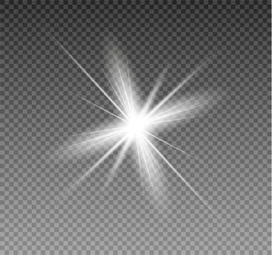Glow light effect. Star burst with sparkles. Vector illustration. Stock Illustration