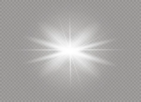 Glow light effect. Star burst with sparkles. Vector illustration. Stock Illustration