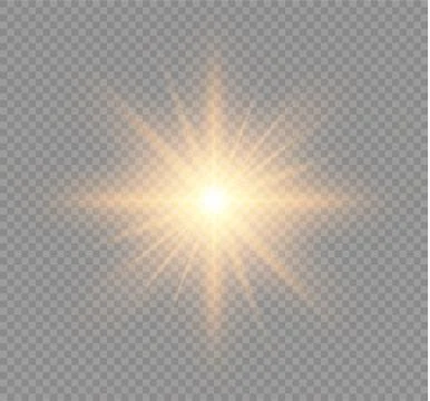Glow light effect. Star burst with sparkles. Vector illustration. Stock Illustration
