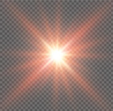 Glow light effect. Star burst with sparkles. Vector illustration. Stock Illustration