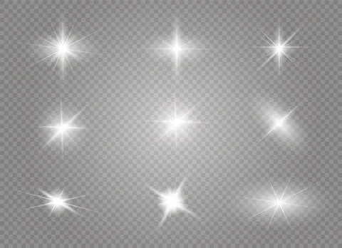 Glow light effect. Star burst with sparkles. Vector illustration. Stock Illustration