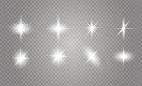 Glow light effect. Star burst with sparkles. Vector illustration. Stock Illustration