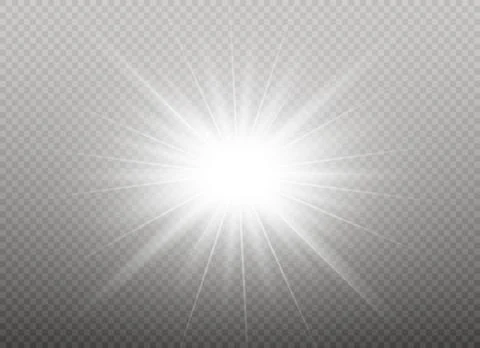 Glow light effect. Star burst with sparkles. Vector illustration. Stock Illustration