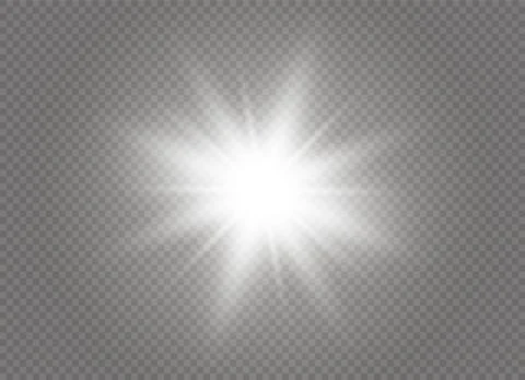 Glow light effect. Star burst with sparkles. Vector illustration. Stock Illustration