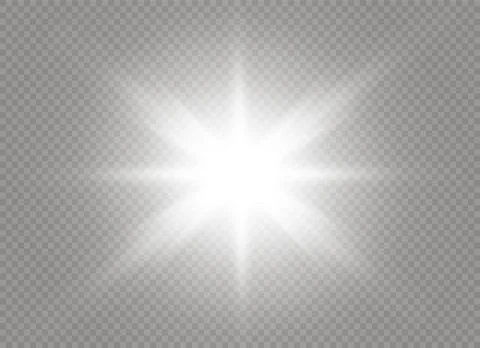 Glow light effect. Star burst with sparkles. Vector illustration. Stock Illustration