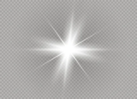 Glow light effect. Star burst with sparkles. Vector illustration. Stock Illustration