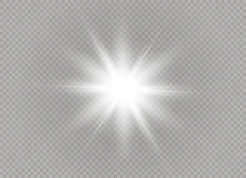 Glow light effect. Star burst with sparkles. Vector illustration. Stock Illustration