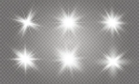 Glow light effect. Star burst with sparkles. Vector illustration. Stock Illustration