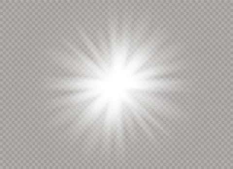 Glow light effect. Star burst with sparkles. Vector illustration. Illustrazione stock