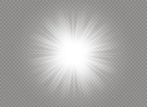 Glow light effect. Star burst with sparkles. Vector illustration. Stock Illustration