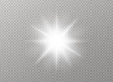 Glow light effect. Star burst with sparkles. Vector illustration. Illustrazione stock