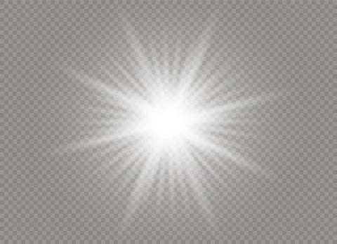 Glow light effect. Star burst with sparkles. Vector illustration. Stock Illustration