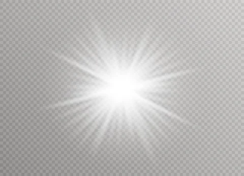 Glow light effect. Star burst with sparkles. Vector illustration. Illustrazione stock
