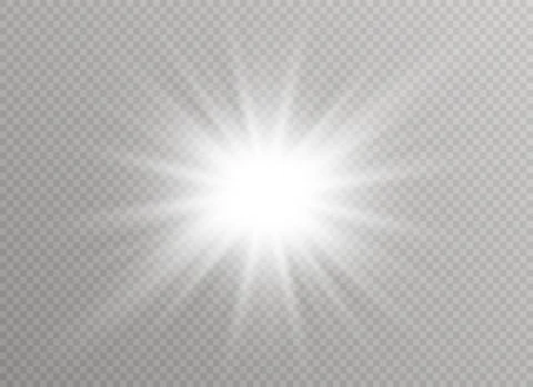 Glow light effect. Star burst with sparkles. Vector illustration. Stock Illustration