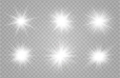 Glow light effect. Star burst with sparkles. Vector illustration. Stock Illustration
