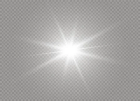 Glow light effect. Star burst with sparkles. Vector illustration. Stock Illustration