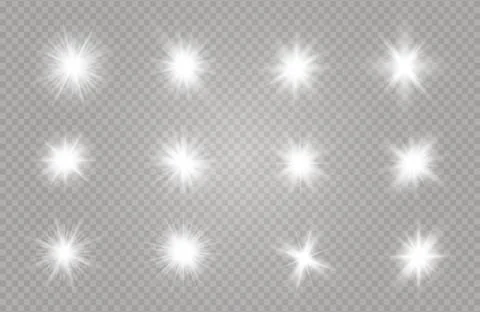 Glow light effect. Star burst with sparkles. Vector illustration. Stock Illustration