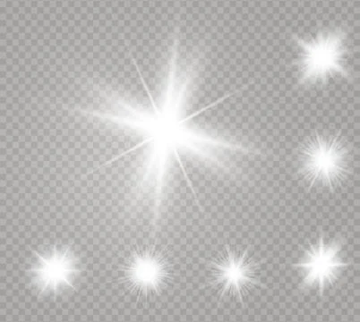 Glow light effect. Star burst with sparkles. Vector illustration. Stock Illustration