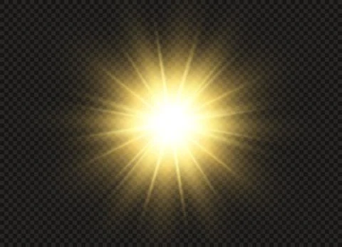 Glow light effect. Star burst with sparkles. Vector illustration. Illustrazione stock