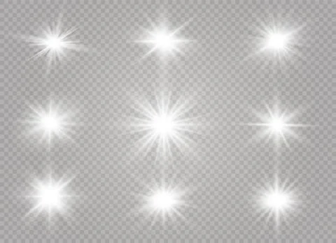 Glow light effect. Star burst with sparkles. Vector illustration. Illustrazione stock