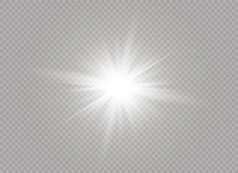 Glow light effect. Star burst with sparkles. Vector illustration. Illustrazione stock