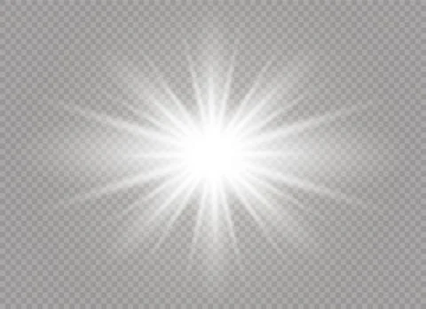 Glow light effect. Star burst with sparkles. Vector illustration. Stock Illustration