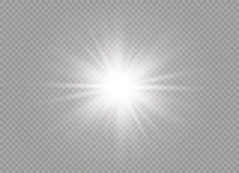 Glow light effect. Star burst with sparkles. Vector illustration. Illustrazione stock